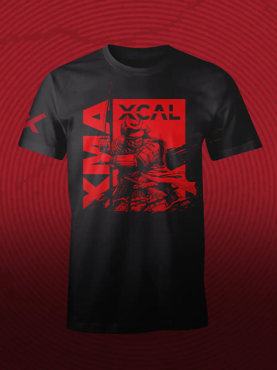 Exclusive XCAL branded t-shirt with samurai graphic